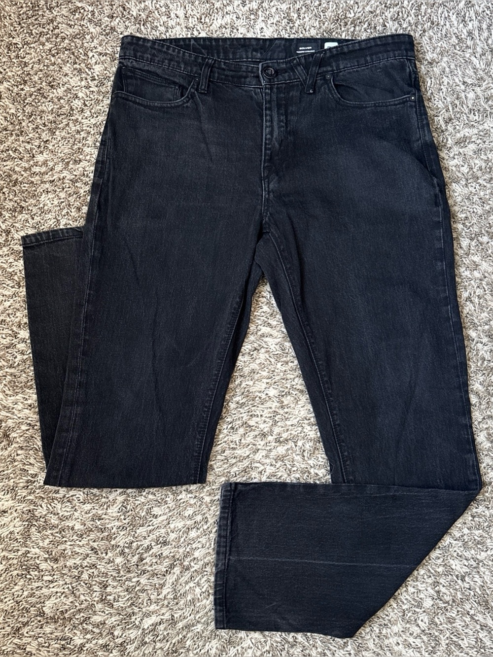 Volcom Men's Jeans Solver Modern Straight Black, 34x32